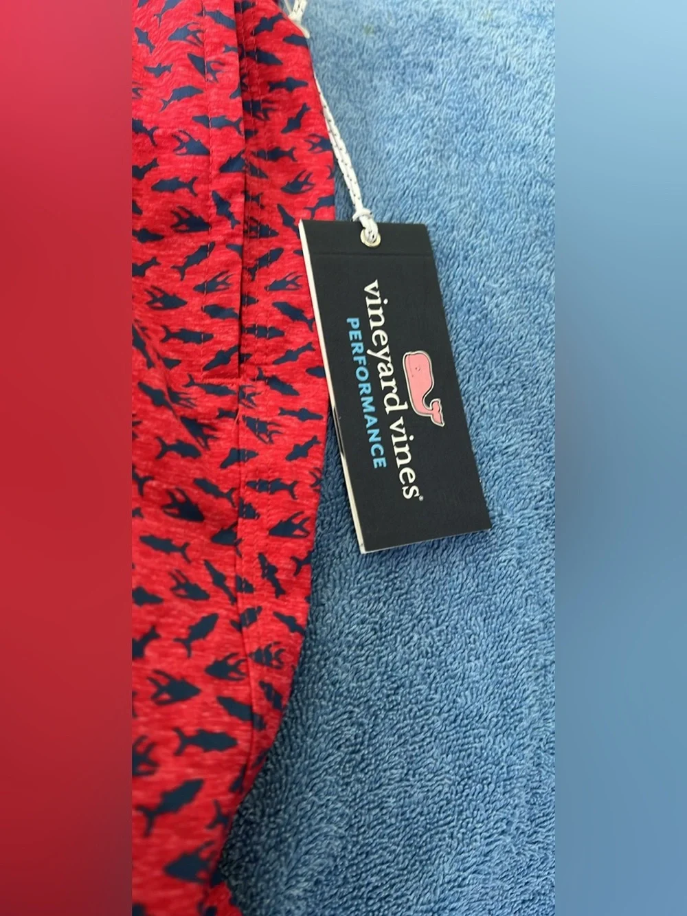 NWT Vineyard Vines red and blue fish trunks size xxl